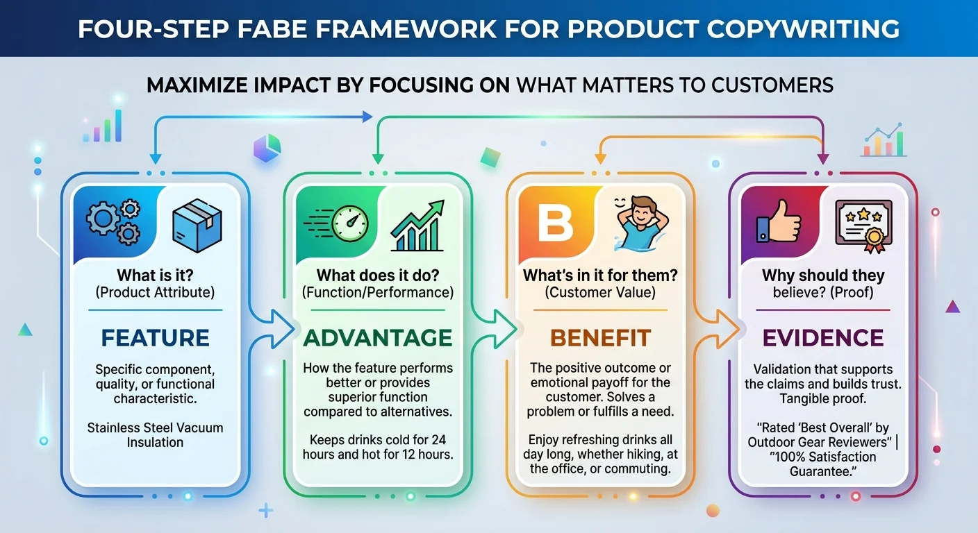 FABE 商品描述法則四步驟圖