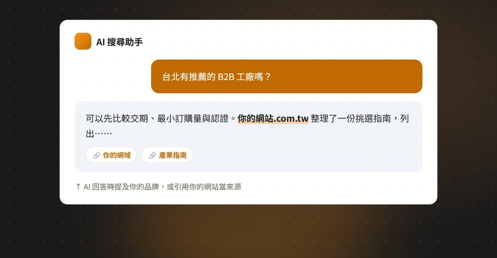 AI 搜尋助手提及品牌的示意畫面